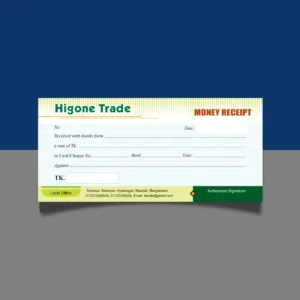 money receipt design with green color